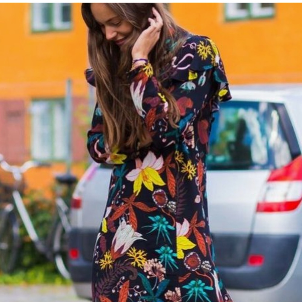 Zara Long Sleeve Bold Floral dress